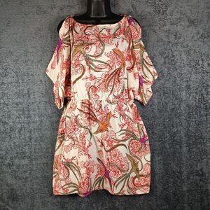 Angie Dress Women Large Red Swallow Print Cold Shoulder Rockabilly Tattoo